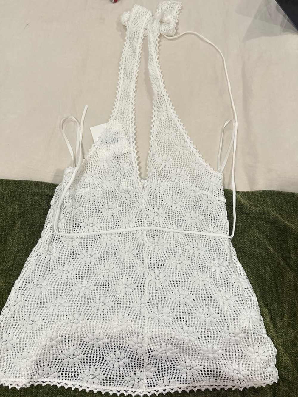DISSH White Crochet Halter Tank Top - Picture 5 of 7